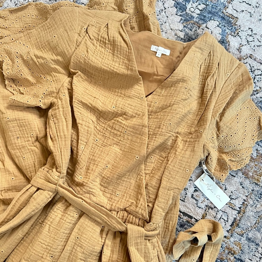 NWT Rylee + Cru Mustard Yellow Dream Dress